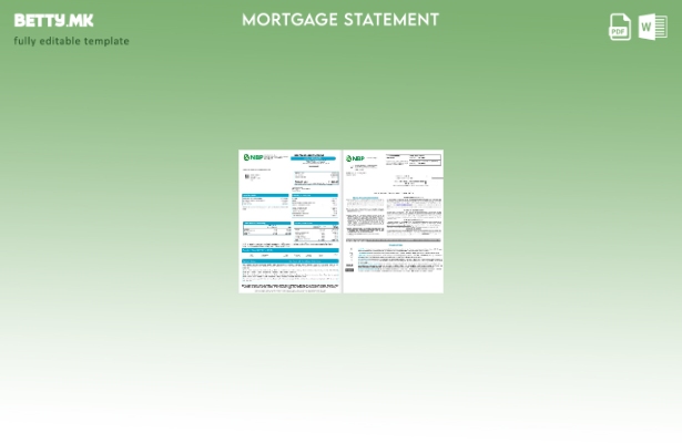 модерен стил Изјава за хипотекарен заем од Пакистан NBP во Word и PDF формати, ш